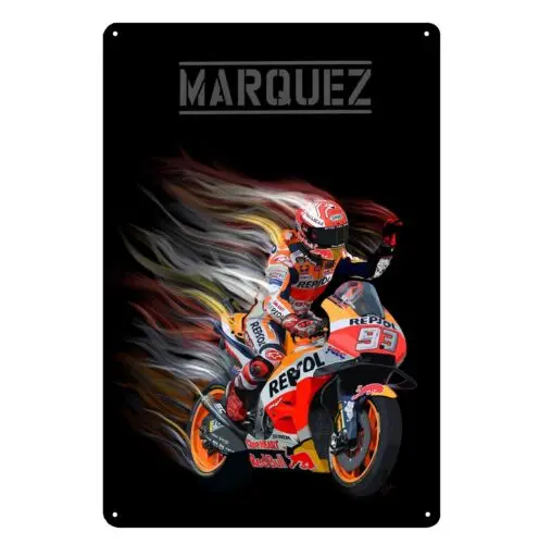 Marquez Moto Gp Racing Driver Motorcycle Metal Poster Tin Sign 20x30cm  -aluminum
