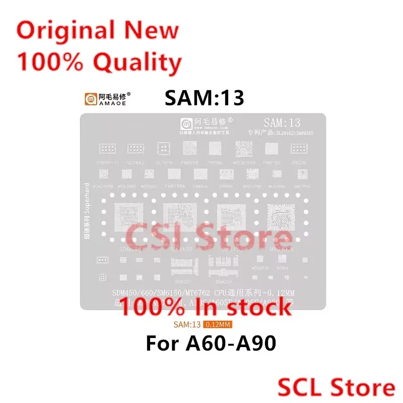 SAM13 BGA Reballing Stencil For Samsung A10S A20 A30 A40 A50 A60 A70 A80 A90 A605F A705F A920F SDM660 SDM450 SM6150 MT6762V CPU