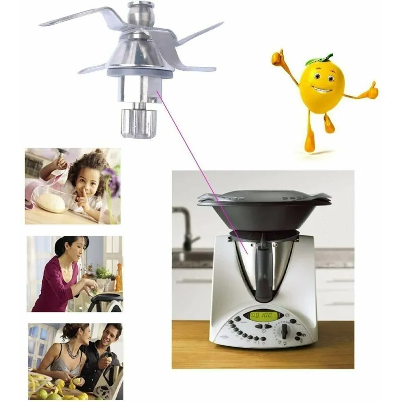 Lames de rechange en acier inoxydable pour Thermomix TM31 – compatibles avec les mixeurs et robots culinaires, ces lames durables broquent, mélangeent et émulsionnent efficacement.