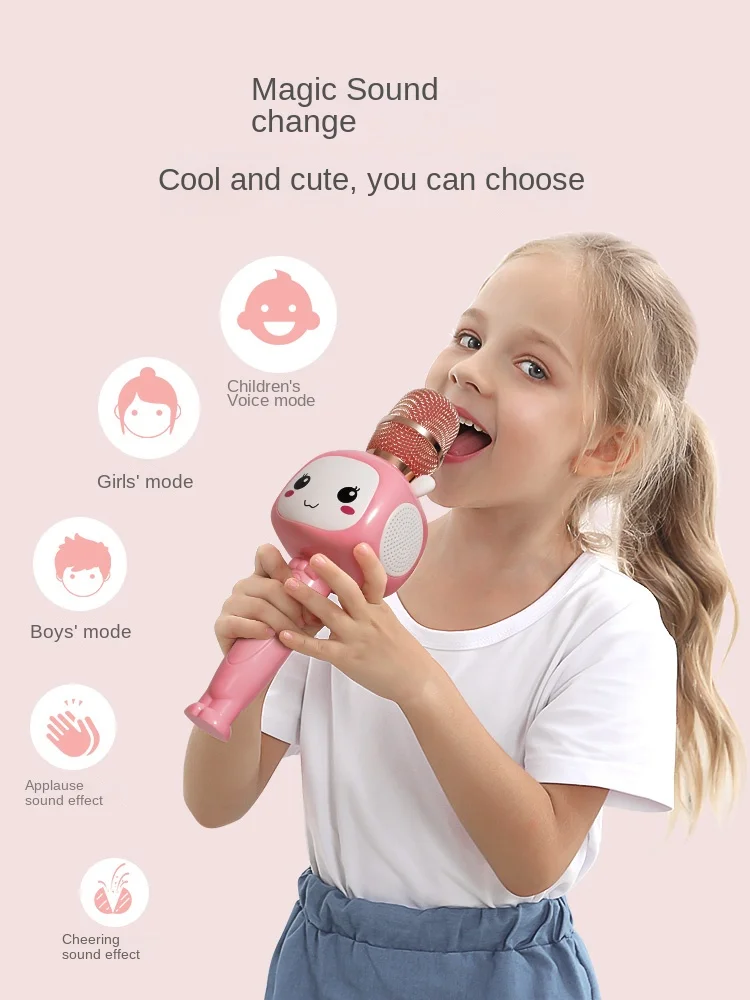 Zl Children's Microphone Audio Integrated Microphone Wireless Bluetooth Home Karaoke