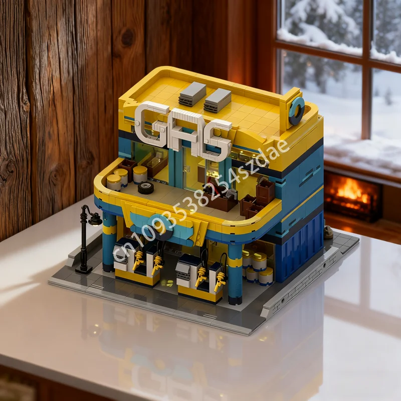 

1614pcs MOC Modular Gas Station Modulared Model Building Blocks Construction Assemble Idea Christmas Gift Kids Toy Birthday