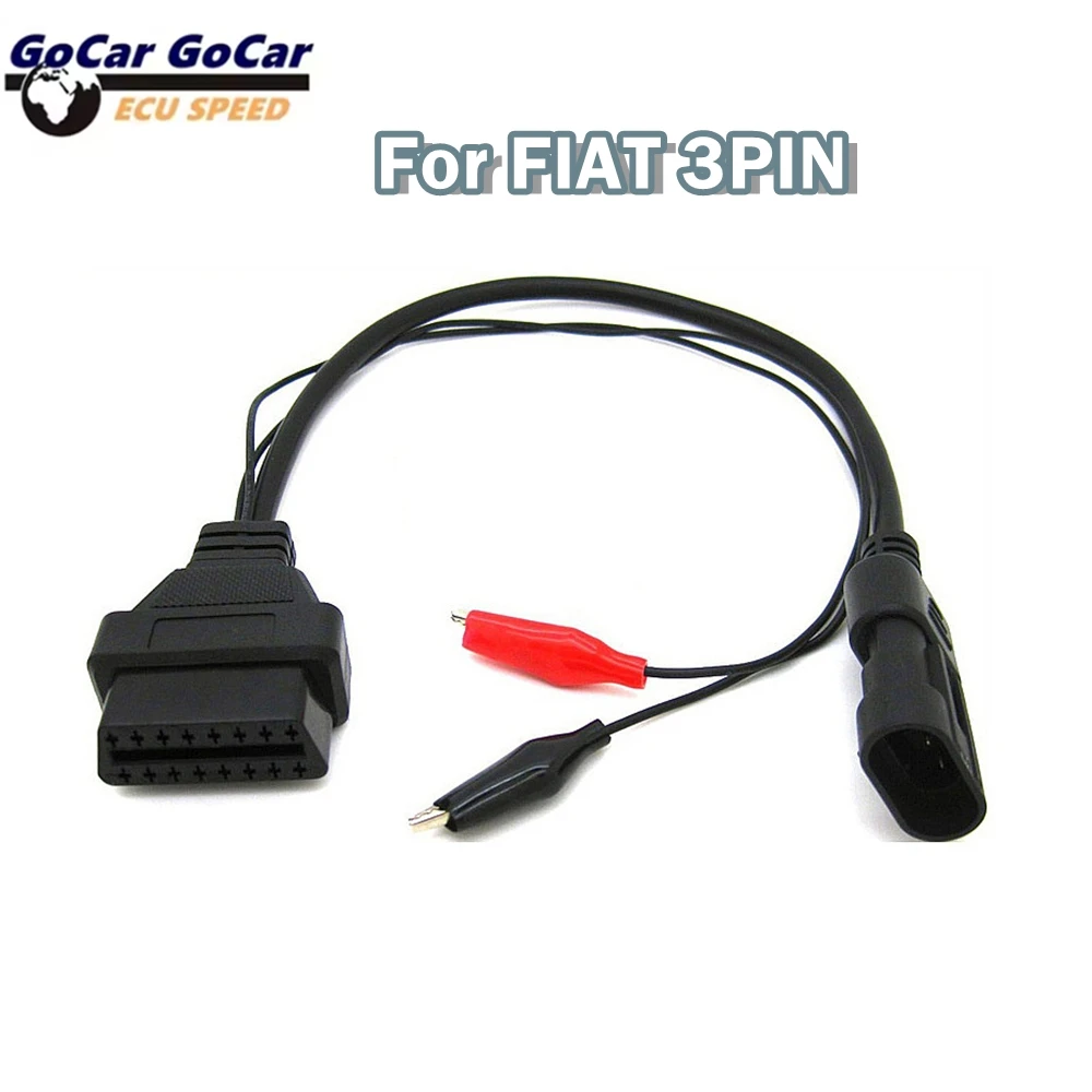 For Fiat 3 Pin to 16 Pin OBDII OBD2 connector Adapter Auto Car Cable For Fiat 3pin Female Diagnostic Cable Car Extension Cable