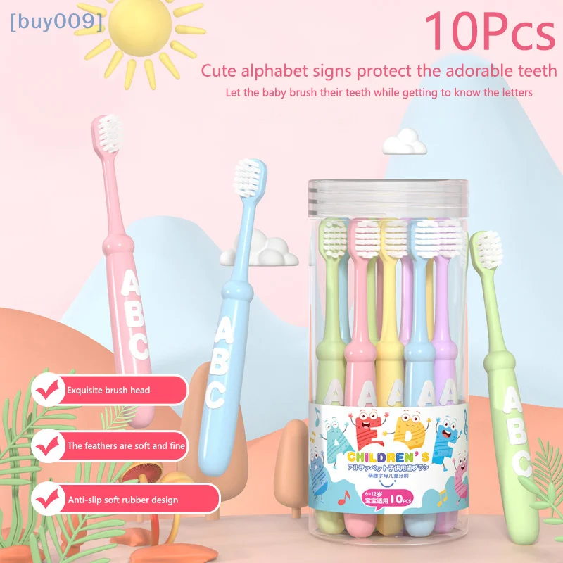 

10Pcs Cute Children Small Head Soft Bristle Cleaning Toothbrush High Density Brush Protect Teeth Children Aged 3-12