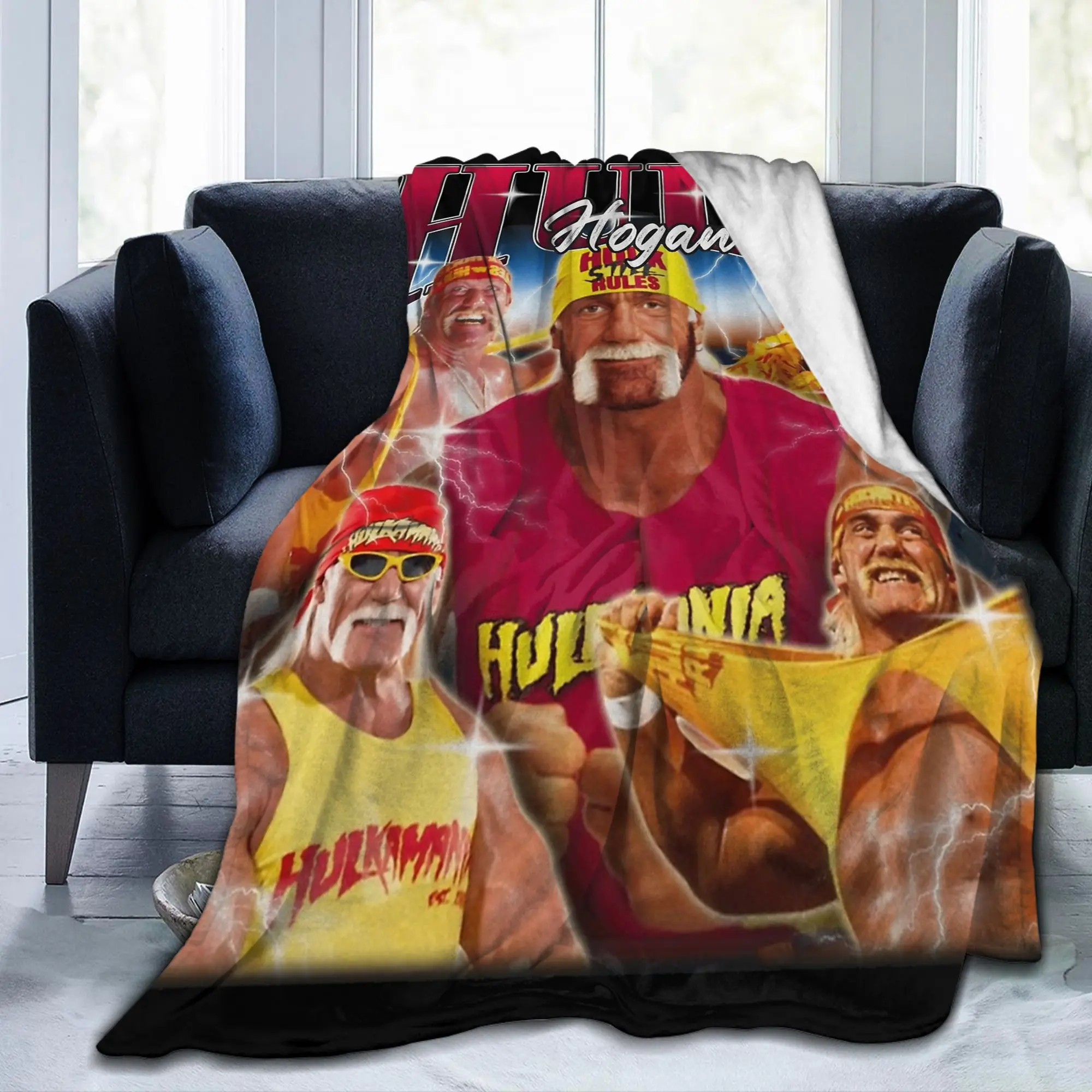Hulk Hogan Hulkamania RIP Blanket Fleece Decoration  Breathable Ultra-Soft Throw Blanket for Sofa Office Rug Piece