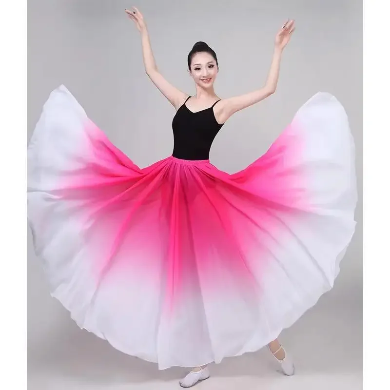 Vestidos de dança flamenca espanhola para mulheres, performance profissional de palco, saia de dança clássica 360 540/720 graus