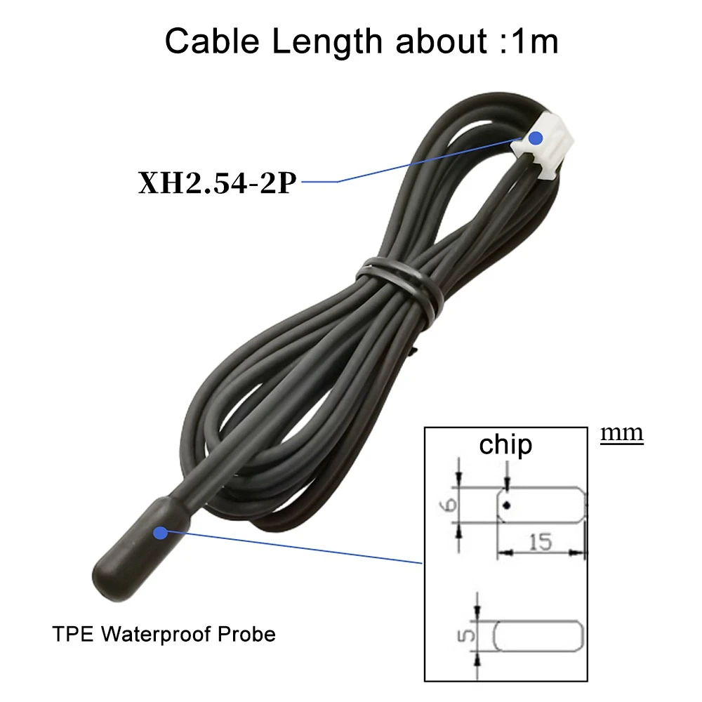 10PCS IP67 Waterproof Anti-Freeze Rubber Head TPE Temperature Sensor Probe 5K 10K 50K for Aquarium Fridge Freezer Cold Room