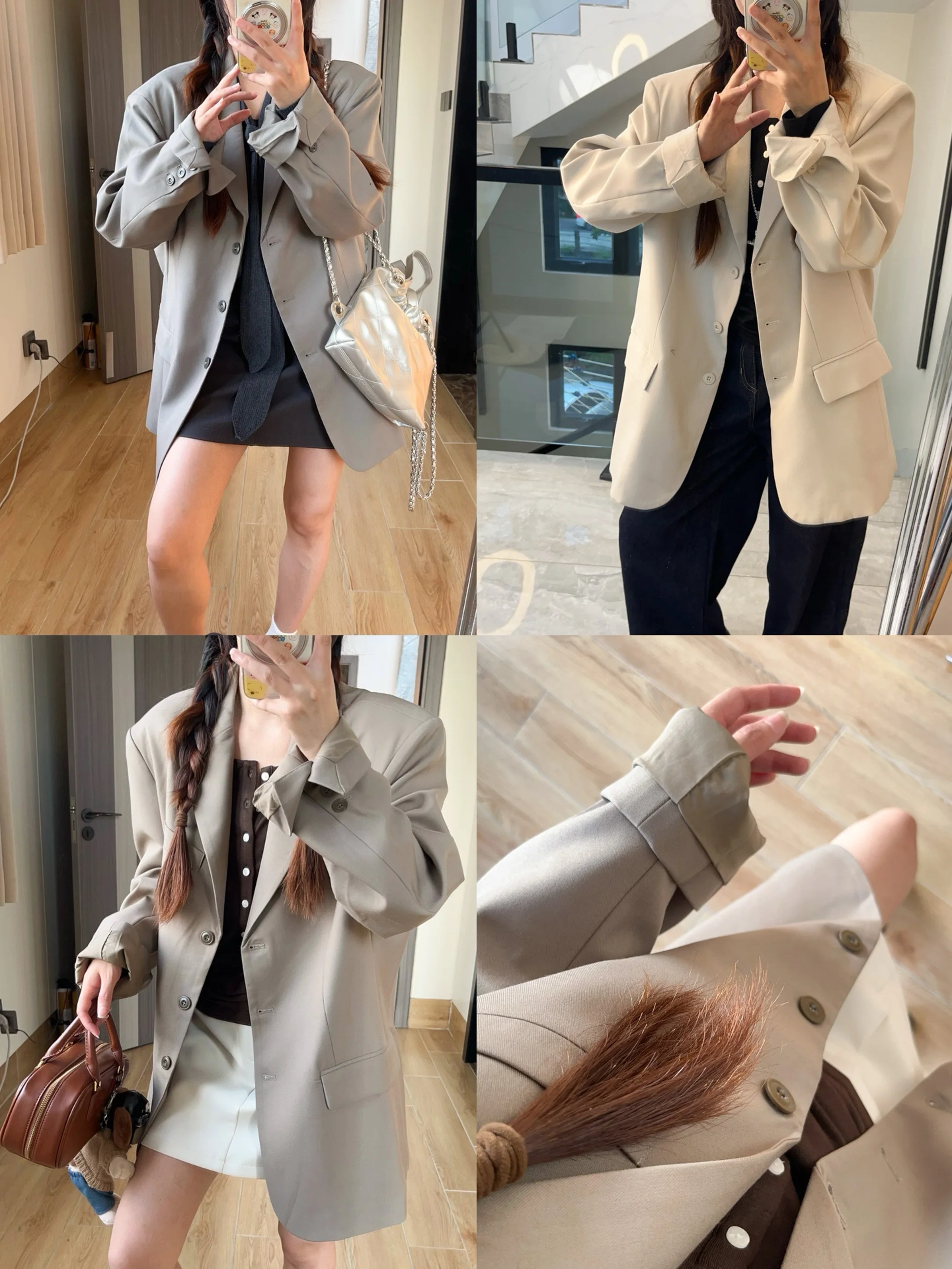 

Свободный повседневный женский пиджак на одной пуговице синего цвета, удобный, расслабляющий, в корейском стиле, из полиэфирного волокна