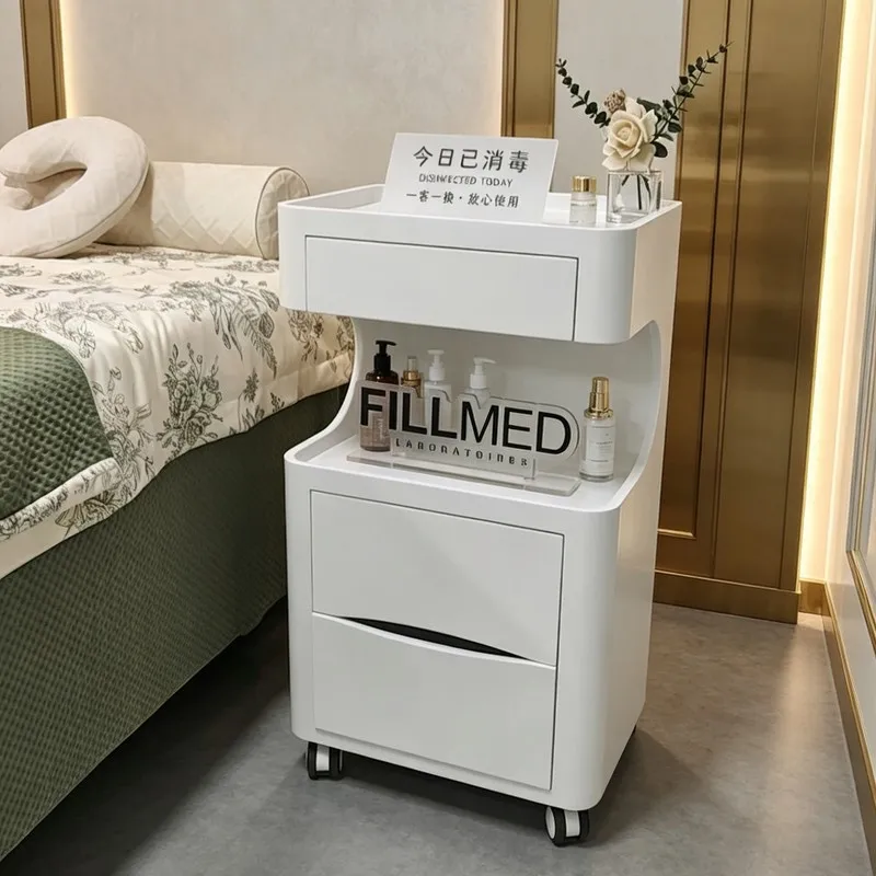 Beauty salon special trolley Light luxury hair salon mobile tool cart Shelf barber shop hair and nail salon storage car