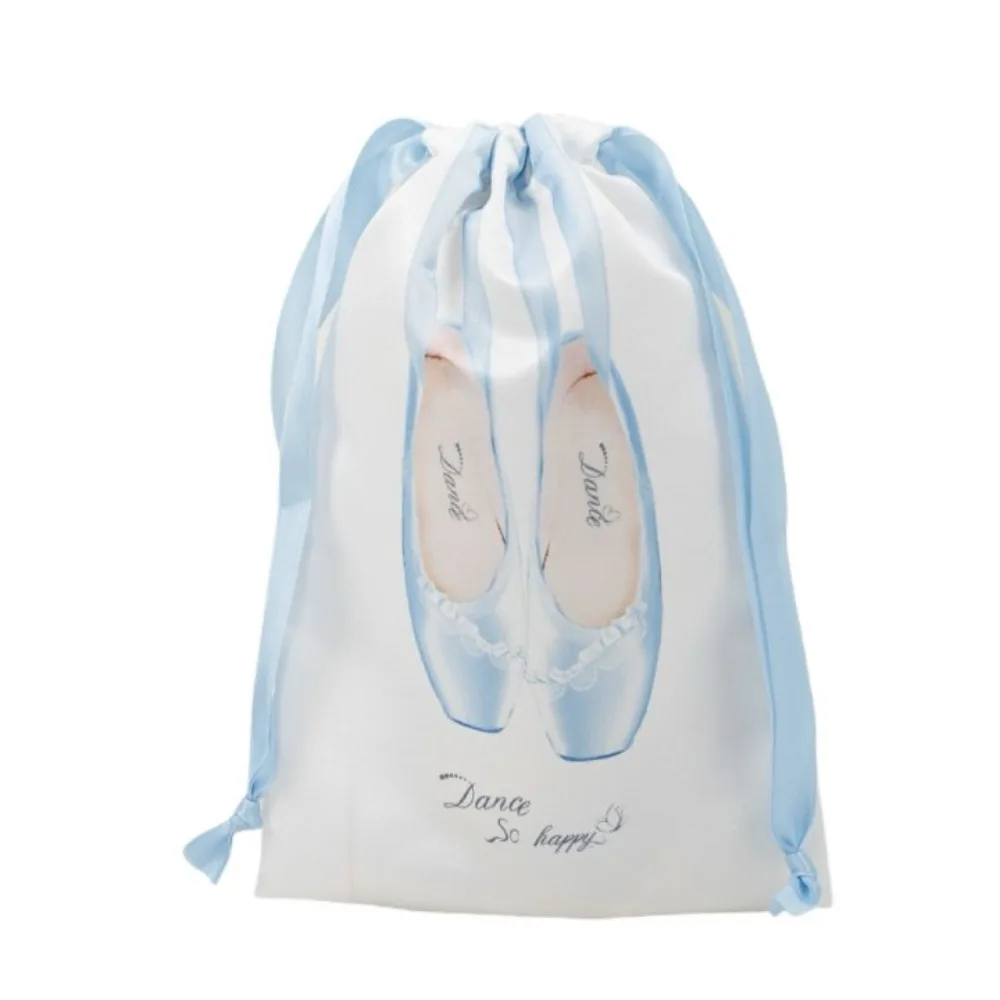 Canvas Ballet Shoulder Bag Sweet Korean Style Toe Shoes Drawstring Bag Large Capacity Casual Mini Bag Pendant Outdoor