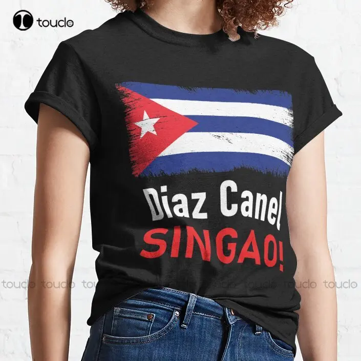 New Diaz Canel Singao | Sos Cuba | #Soscuba Free Cuba Cuba Sos Cuba Classic T-Shirt Cotton Tee Shirt Red Shirts For Men