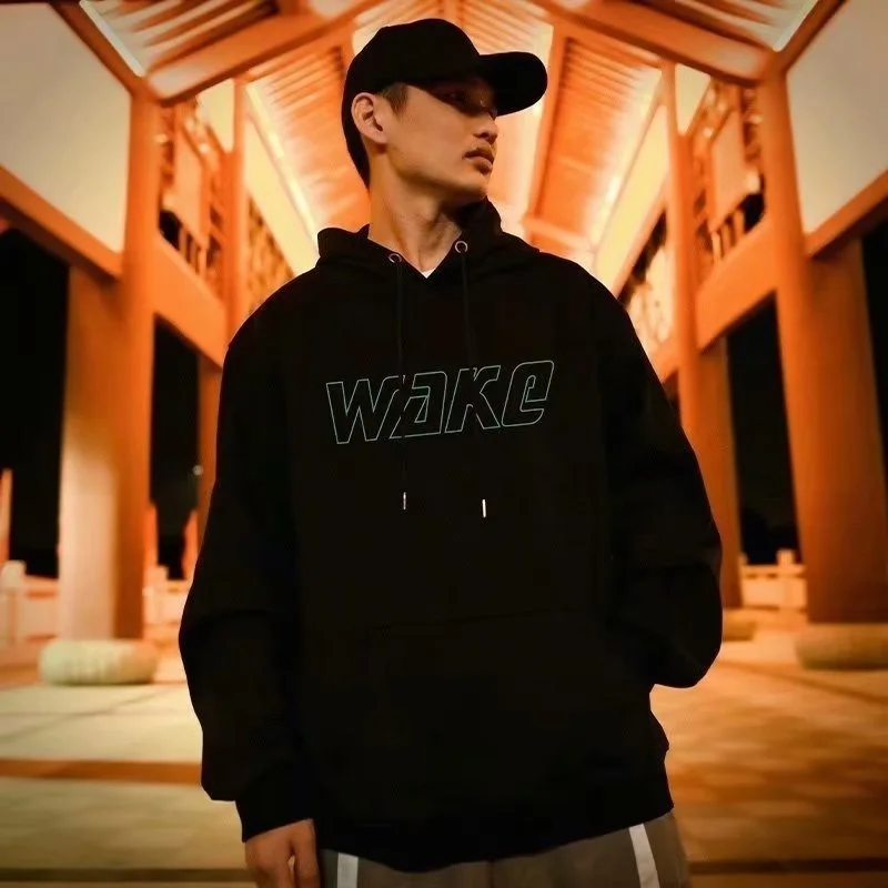 Trendy Hip-hop Oversized Hoodie Men's Trendy Ins New High Street Round Neck Casual Coat With Plush Spring And Autumn