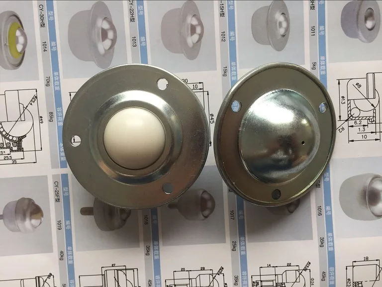 1/2 pces 30mm 1-1/2 "CY-30B b tipo ufo disco voador tipo metal bola de náilon unidade de rolamento de transferência de metal rodas de rolo transportador 45kg