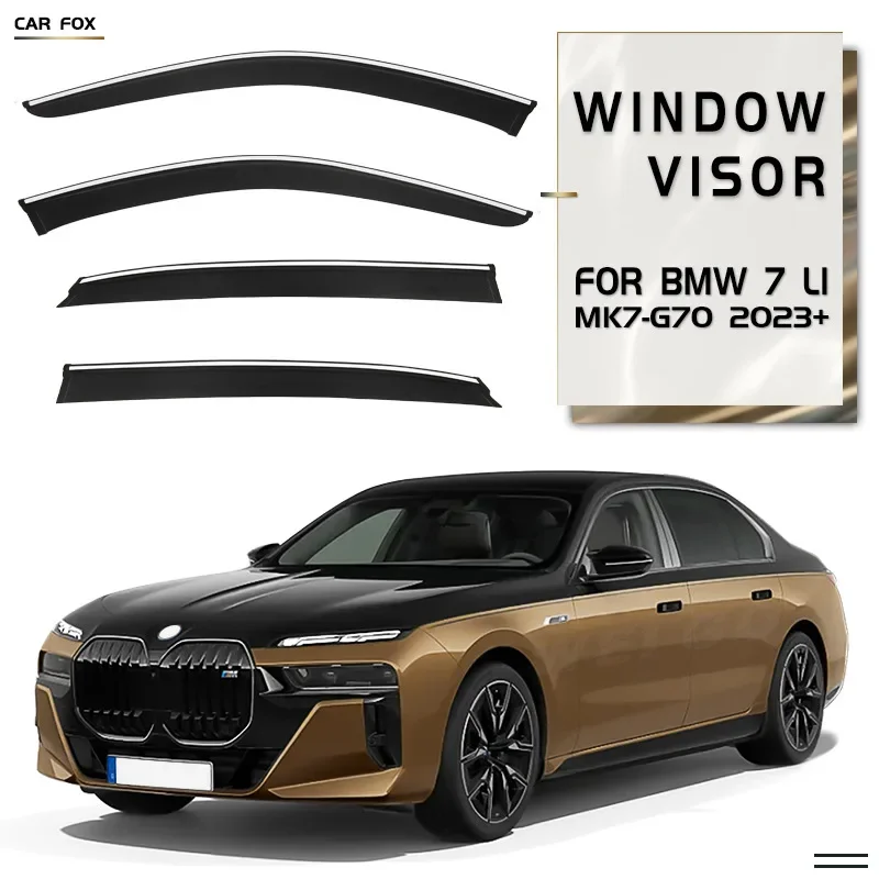 For BMW 740LI E66 F02 G12 G70 Window Visor Accessories Bright Strip Wind Deflectors Visors Rain Guard Door Visor Vent Shades