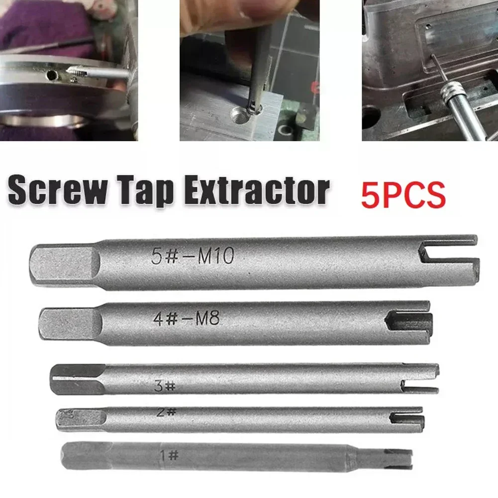 Extractor de grifos de tornillo de M4-M10 de 5 uds., grifos de cabeza rota de acero, juego de Extractor de grifos de tornillo pelado, herramientas para quitar tornillos, brocas