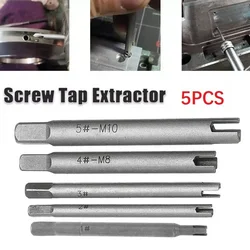 Extractor de grifos de tornillo de M4-M10 de 5 uds., grifos de cabeza rota de acero, juego de Extractor de grifos de tornillo pelado, herramientas para quitar tornillos, brocas
