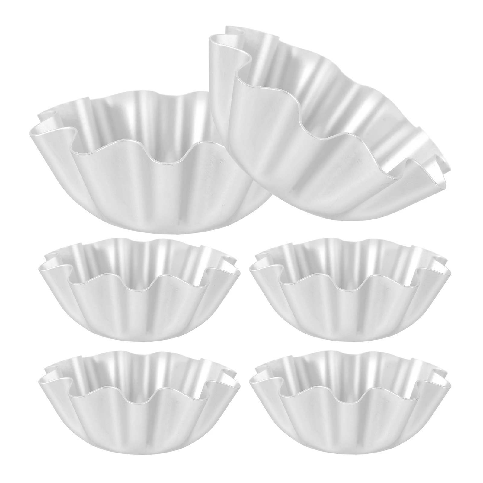 

6pcs Egg Tart Mold Aluminum Alloy Non Stick Baking Mini Pans Tray Metal Shell Pie Molds Cake Trays Kitchen Gadgets Dessert