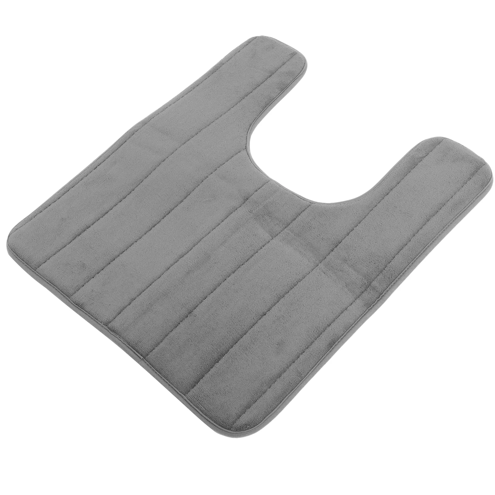 50x60cm Modern Bathroom Bath Mat Super Soft Washroom Lavatory Floor Rugs Anti-Skid Toilet Rug U Shape Floor Pad Dark Grey