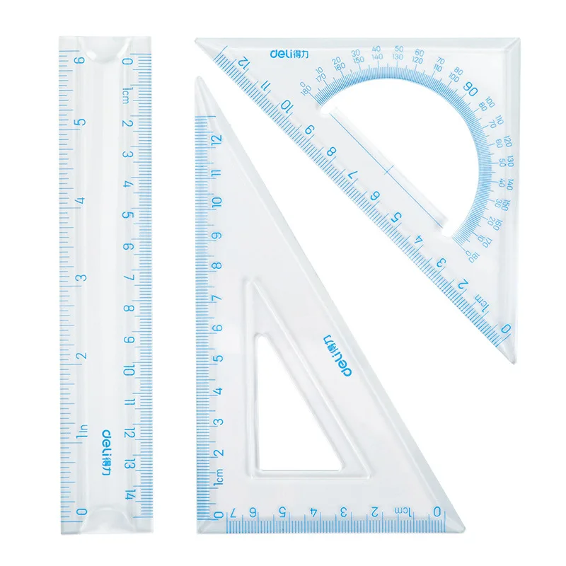 Elementary School Students' Soft Set Ruler, Straight Ruler, Isosceles Right Angle Triangle Ruler, Mathematical Drawing Set Maths