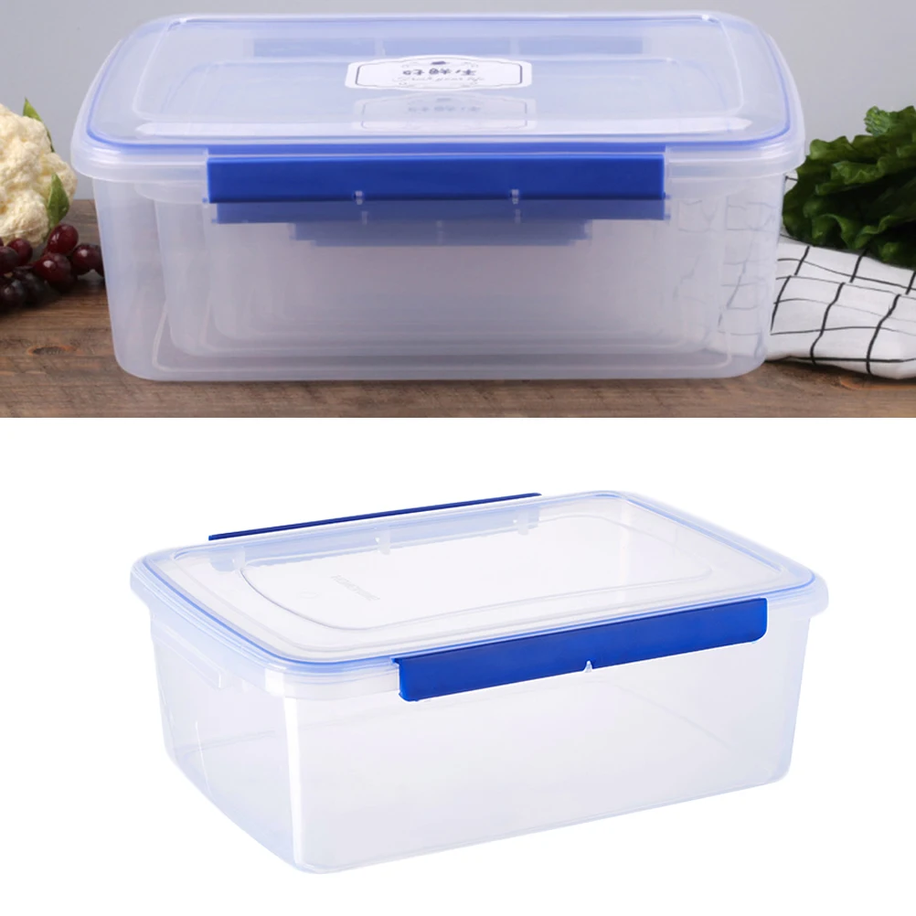 

Crisper Freezer Containers Plastic Food Stacking Boxes Airtight for Lunch Leakproof Storage Prep Meal Rectangle