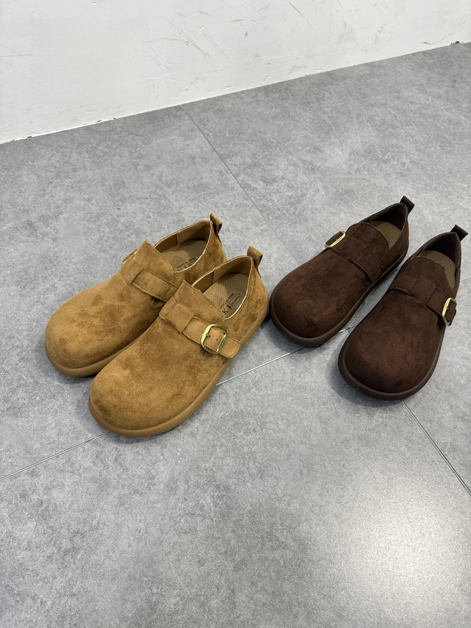 Men's Retro Non-Slip Comfortable All-Match Slip-On Birkfoot Casual Shoes Fashionable Fall Winter Low Cut Breathable Rubber