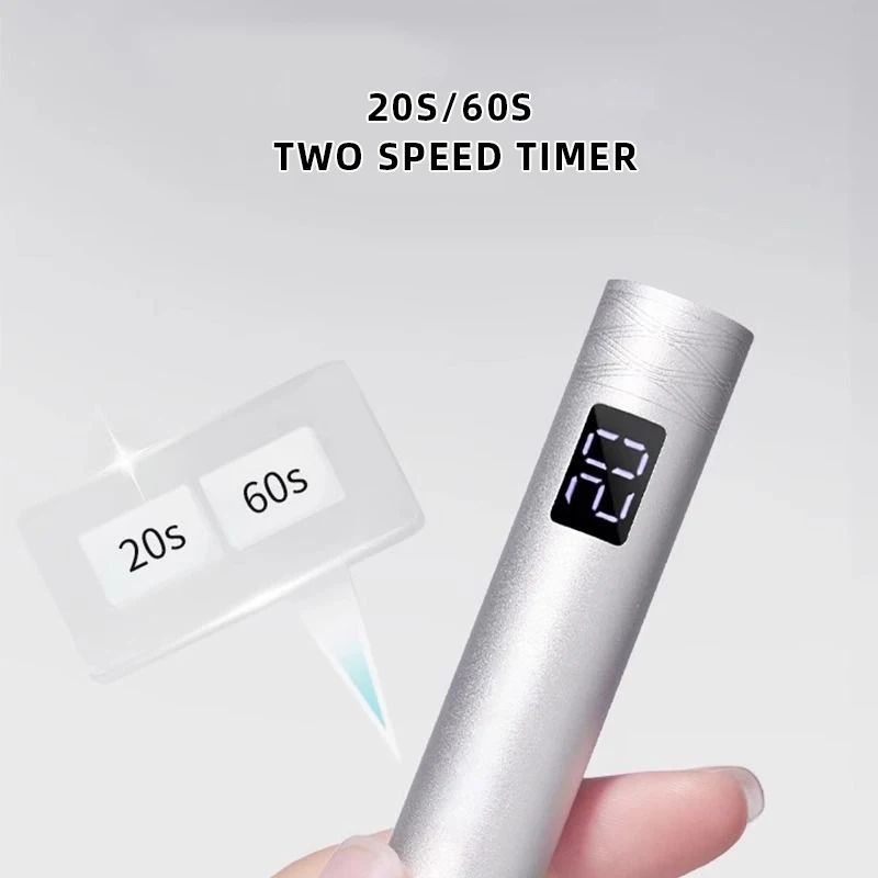 مجفف أظافر صغير بالأشعة فوق البنفسجية LED مصباح ضوء الأشعة فوق البنفسجية لطلاء الأظافر الجل مع 360 درجة °   حامل مغناطيسي للدوران، مصباح محمول سريع الجفاف