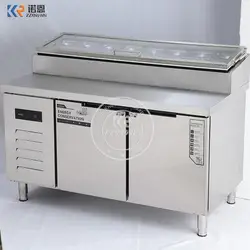 Ventilated Refrigeration Food Prepare Worktable Refrigerator Salad/pizza fridge table/pizza Counter Chiller Table With Cover