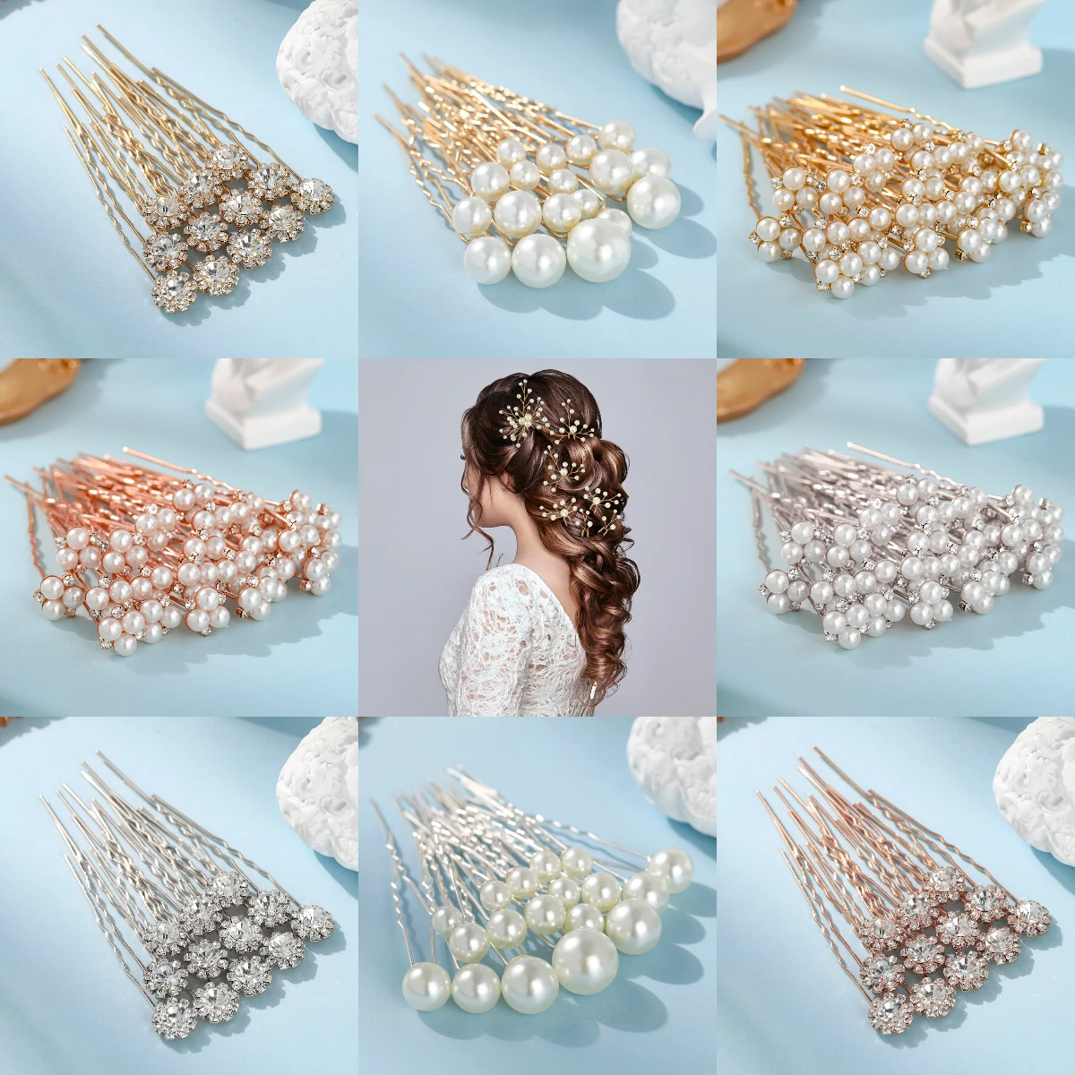 Fashion Korean-style Handmade Pearl Hairpin Set Classic Simple Bridal Hair Clip Bun Headdress Party Hair Accessories for Women