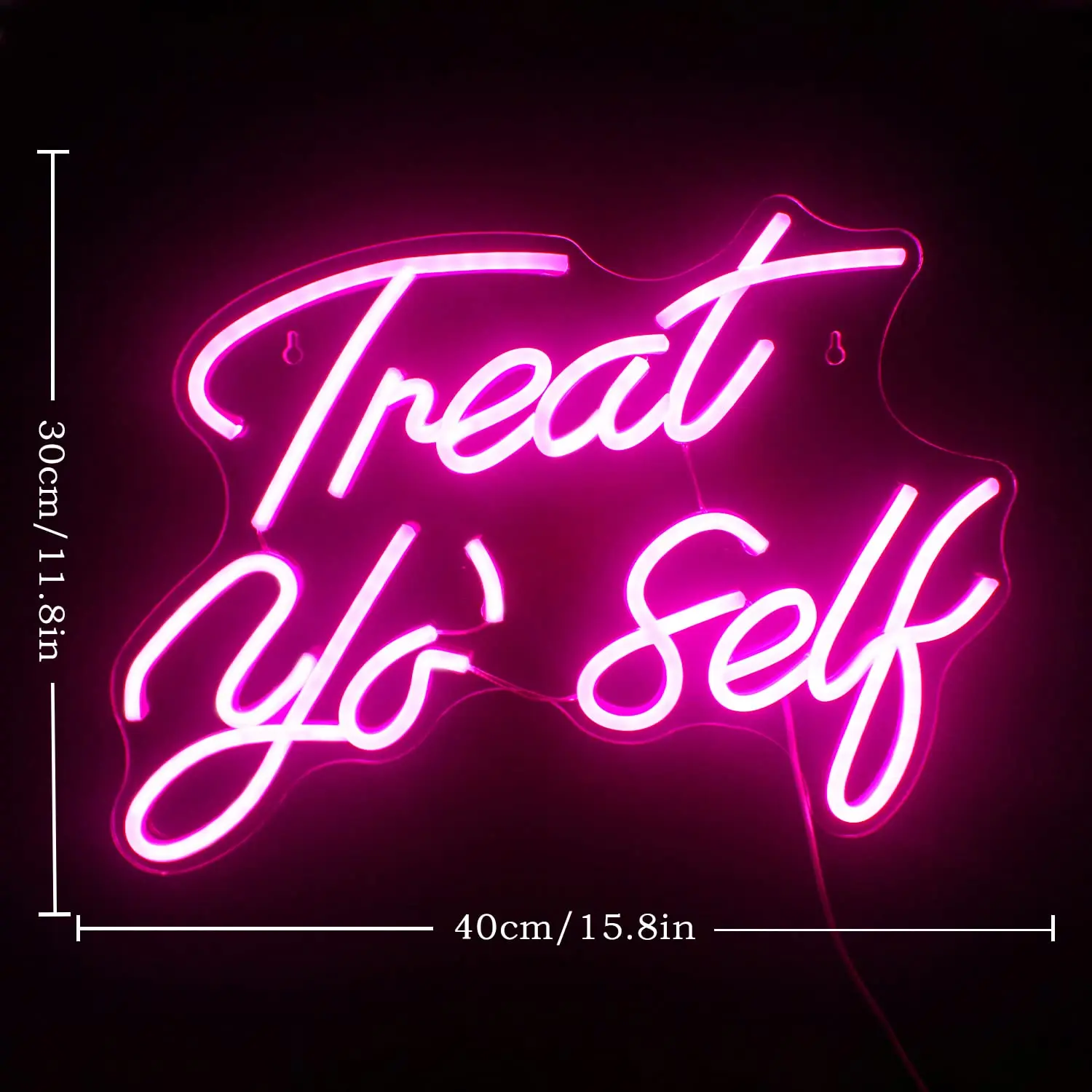 Treat Yourself Neon Sign Pink Led Word Usb Neon Light Signs for Bedroom Home Light Up Letter Neon for Birthday Party Gifts