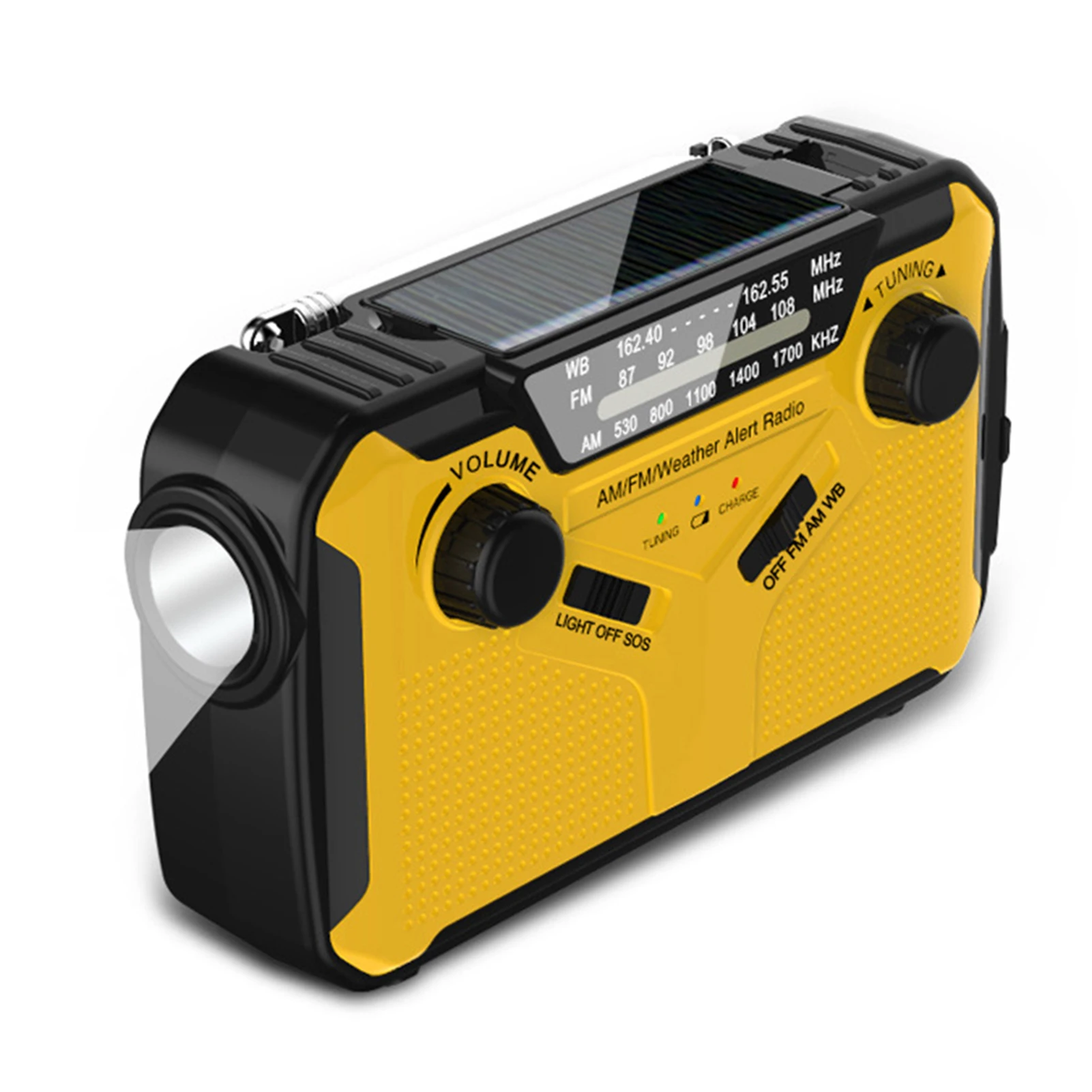 

Solar Hand Crank Dynamo Radio Rechargeable Camping Emergency Weather Radio For Family