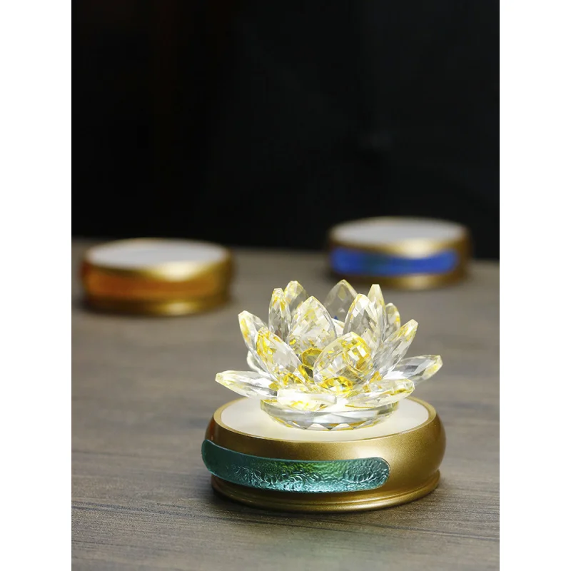 Plug-in Function Ancient Glazed Lamp Bright Base Round Buddha Statue Lotus Special Elevated Worship Table