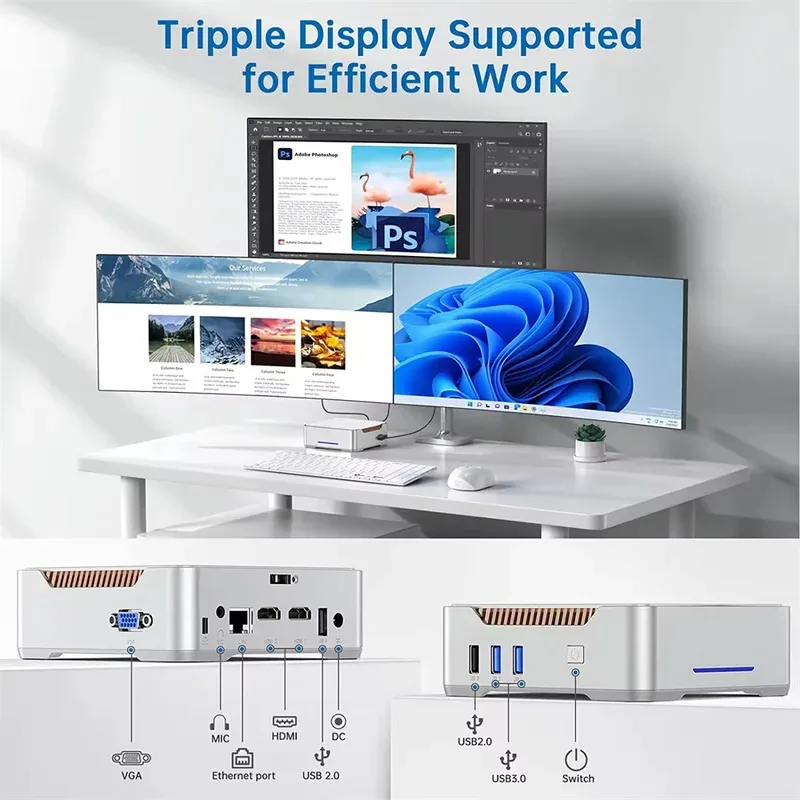 Mini computer aziendale GK3 Plus Mini PC 12th Intel Alder Lake N100 fino a 3,4 GHz Mini PC Win11 Pro Supporto 3 display