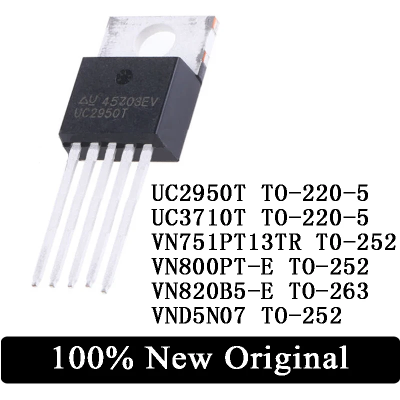 10PCS UC2950T UC3710T VN751PT13TR VN800PT-E VN820B5-E VND5N07 TO-220 TO-252 TO-262 Driver IC Chip Stock PCB arduino Free Shiping