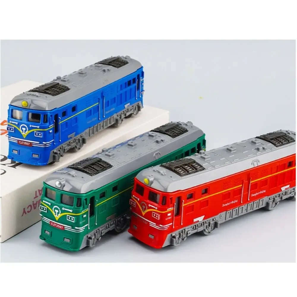Escala de simulação modelo de trem inercial educacional em miniatura veículo ferroviário brinquedo multi-cor puxar para trás trem carro brinquedos crianças presente