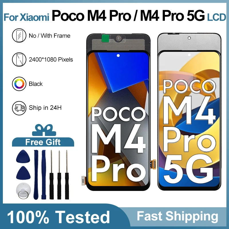 AMOLED For Xiaomi POCO M4 Pro 4G Display LCD Touch Screen Digitizer Display Replacement Parts For POCO M4 Pro 5G LCD