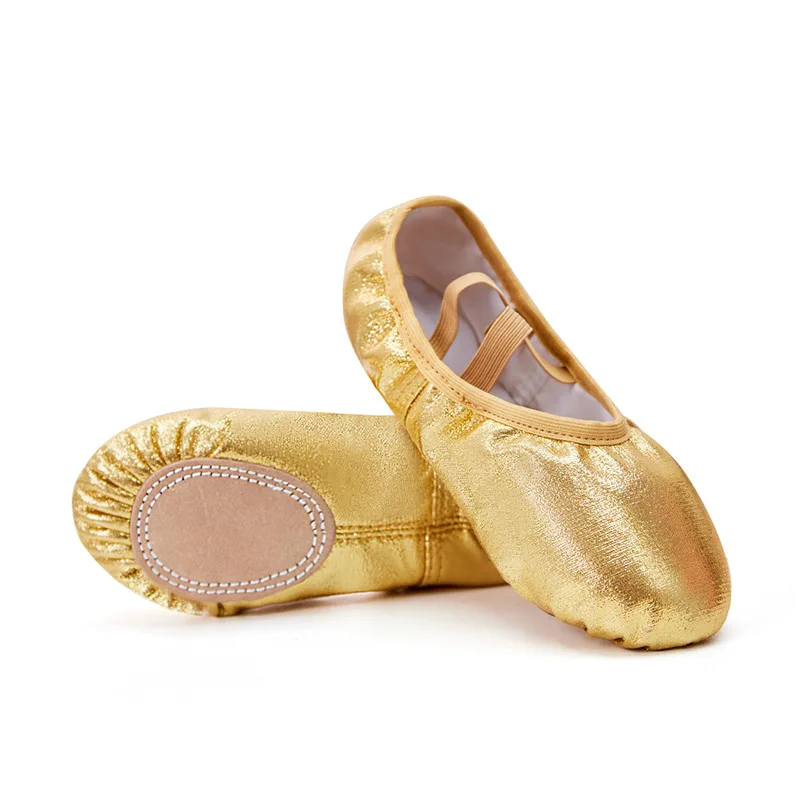 Upgraded High Quality Kids Girls Women Men Boys Bright Color PU Shining Lace-up Free Dance Shoes Ballet Flats