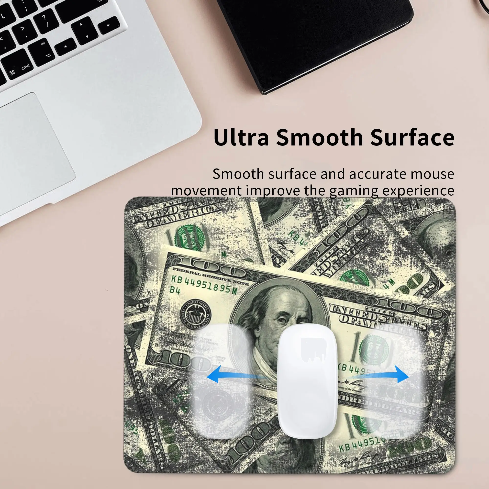 Black White Money Dollar Pattern Mouse Pad Computer Keyboard Mouse Mat Gamer PC Laptop Desk Mat Office Table Mats