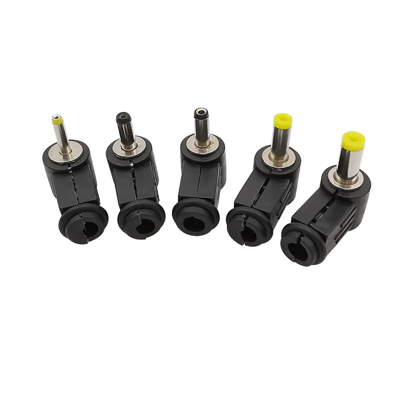 5Pcs DC Power Male Plug Connector 2.5x0.7/3.5x1.1/3.5x1.35/4.0x1.7/4.8x1.7/5.5x2.1/5.5x2.5mm Right Angle L Shpae DC Power Plugs