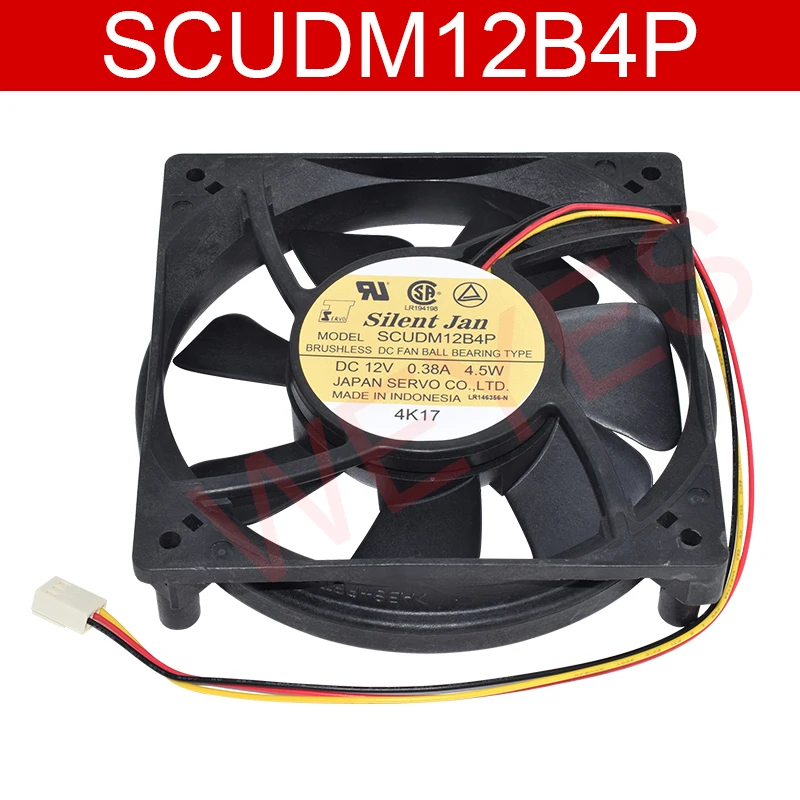 

Original For SCUDM12B4P 12V 0.38A 4.5W 12CM 12025 120 * 120 * 25MM 3 Wires Cooling Fan