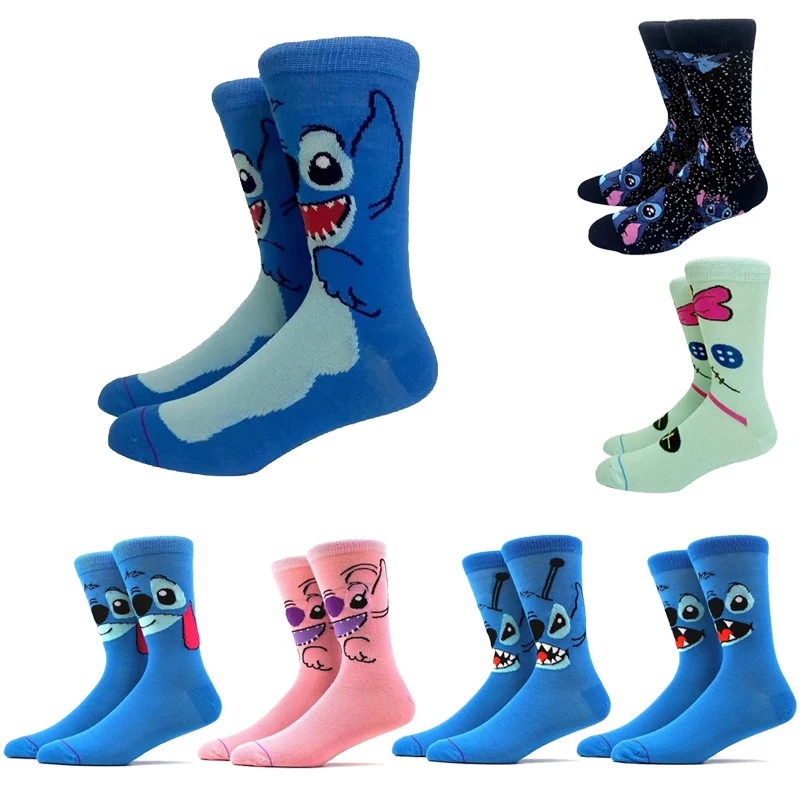 

Disney Stitch Socks Cartoon Anime Movie Stitch Autumn Winter Stocking Cartoon Long Sock Girl Cotton Home Warm Sock Birthday Gift