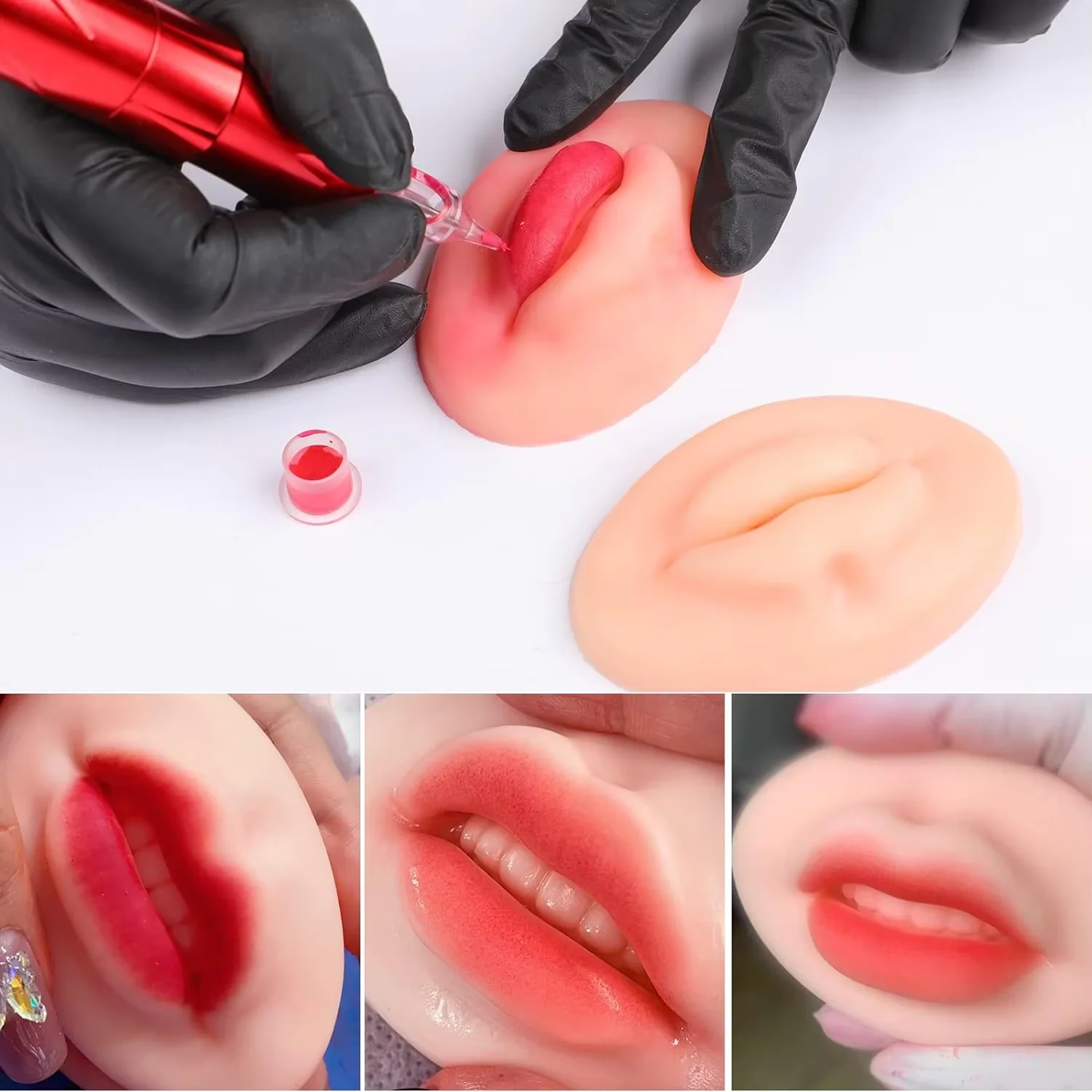 

2/3/5Pcs 3D Silicone Lip Skin Practice Pads Reusable Microblading Practice Skin for PMU Beginners & Permanent Makeup Training