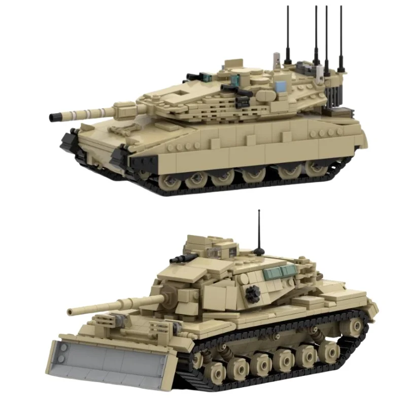 

Hot Military Bricks Series Merkava MK4 Main Battle Tank M60A1 M60E1 M60 Building Blocks Construction Tank Model Kits Boy Toys