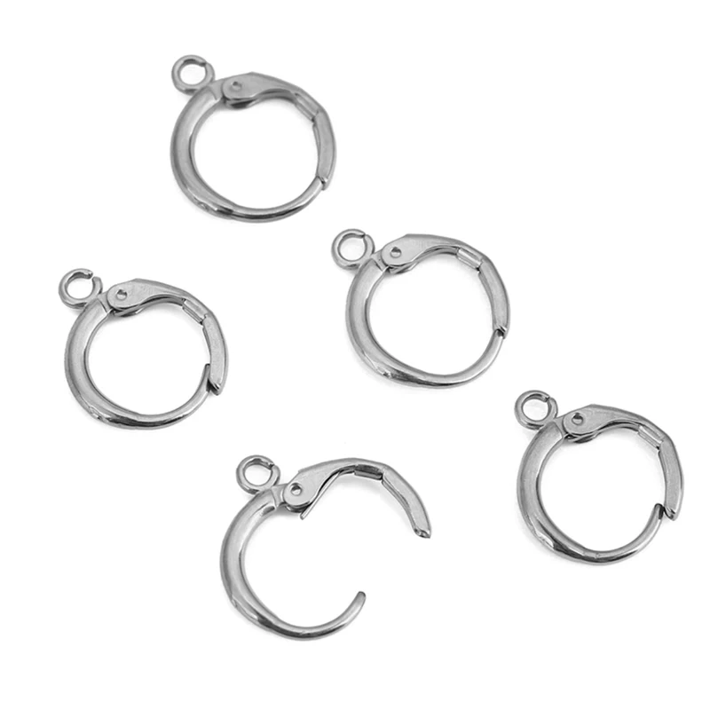 10pcs 12mm Hypoallergenic Earrings Hooks Clasps PVD Never Fade Stainless Steel Earrings Making  Diy Jewelry Accessories Findings view 4
