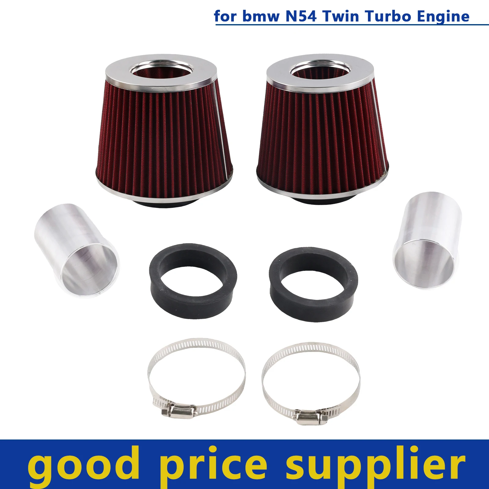 N54 Dual Cone Filter Air Intake Kit for BMW 135i 335i 535i Z4 L6-3.0L Twin Turbo E Series