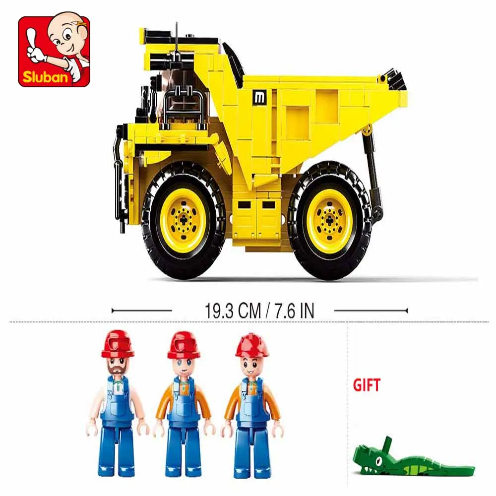 Sluban Building Block Spielzeug Stadt Engineering B0806 Bergbau Lkw 416PCS Bricks Compatbile Mit Führenden Marke Bau Kits