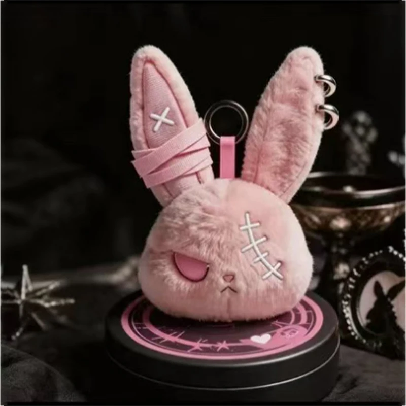 Gotischer Hasen-Schlüsselanhänger mit Bandage, Diablo Süßer Cooler Hasen-Anhänger, Lustiger Kawayi Auto-Schlüsselanhänger, Mini-Ornamente, Geschenke