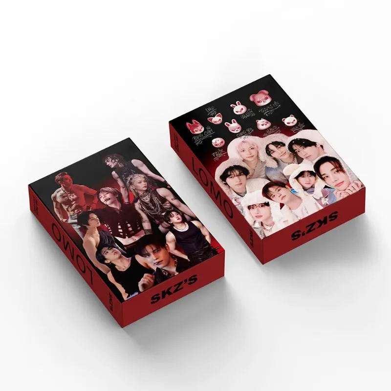 Novo 55 pçs kpop skz menino adesivos photocard oco novo álbum coreano estrela lomo cartões foto impressão cartão conjunto fãs coleção cartão postal