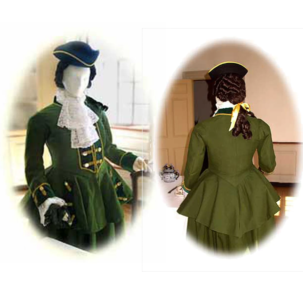 O caçador feminino cosplay traje vitoriano cavaleiro verde vestido de máscaras vestido saia vitoriana nobre senhoras vestido diário