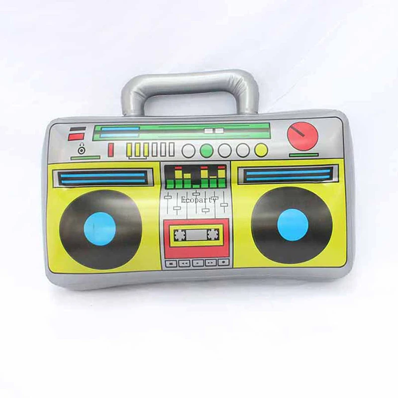 Inflatable Radio Boombox Inflatable Microphones 80s 90s Theme Party Decorations Props Hip Hop Theme Disco Birthday Party disfraz