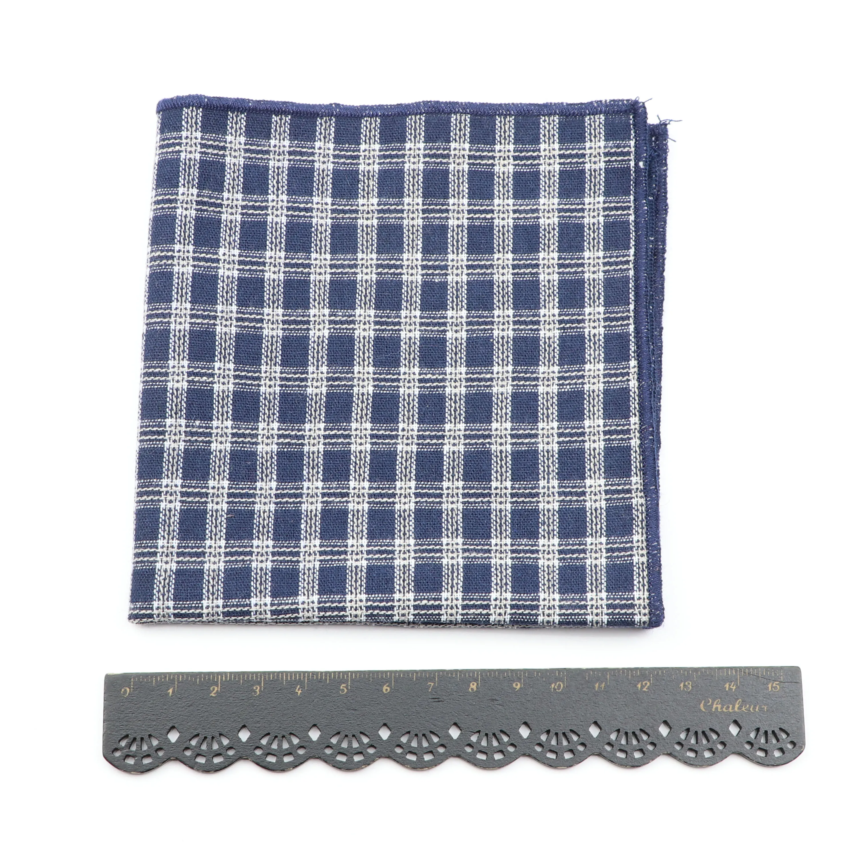 Chất Liệu Cao Cấp 100% Cotton Hankerchief Khăn Choàng Cổ Xanh Đen Kẻ Sọc Đỏ Kinh Doanh Phù Hợp Với Hankies Nam Túi Vuông Khăn Tay