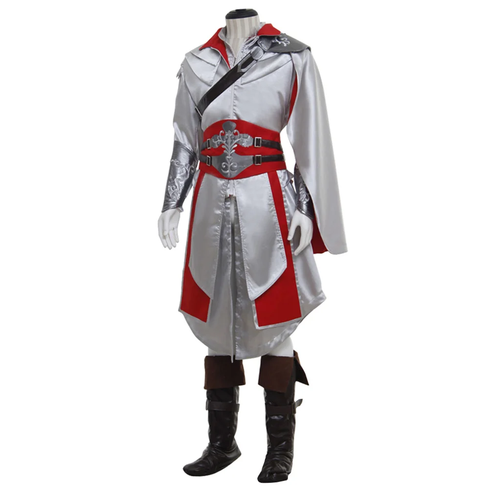 Game Ezio Auditore Cosplay Costume Men Top Pants Uniform Suits Full Set Halloween Party Outfits - Image 4